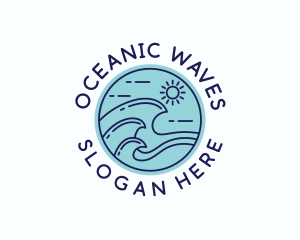 Ocean Beach Waves logo design