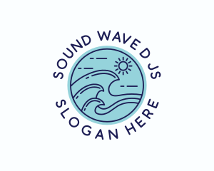 Ocean Beach Waves logo design