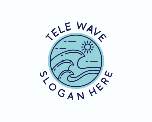 Ocean Beach Waves logo design