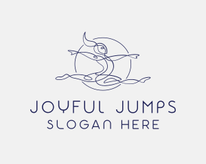 Gymnastics Jump Balance logo design