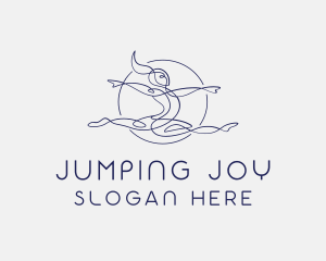 Gymnastics Jump Balance logo design