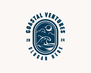 Beach Ocean Wave logo design