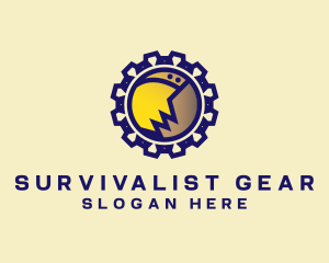 Construction Excavation Cog logo design