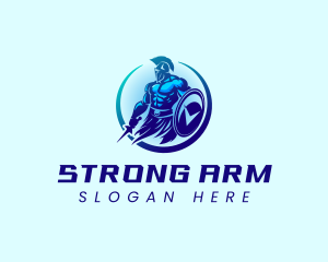 Strong Spartan Warrior logo design