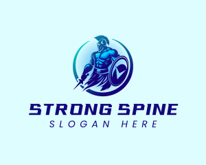 Strong Spartan Warrior logo design