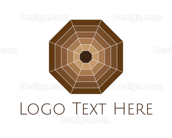 Brown Spider Web Octagon Logo