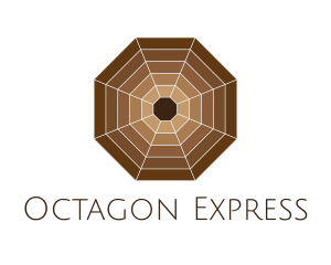 Brown Spider Web Octagon logo design