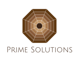 Brown Spider Web Octagon logo design