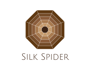 Brown Spider Web Octagon logo design