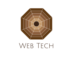 Brown Spider Web Octagon logo design