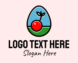 Cherry Fruit Egg Logo