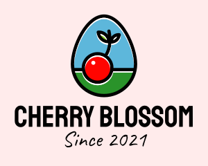 Cherry Fruit Egg logo design