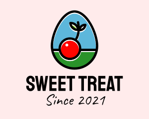 Cherry Fruit Egg logo design