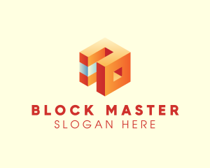 3D Geometric Block Cube logo