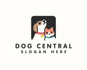 Cat Dog Pet Collar logo design