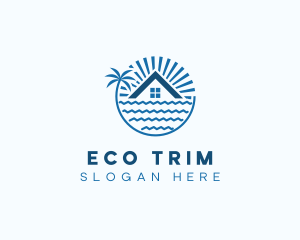 Tropical Seaside Villa House logo design