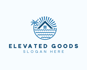 Tropical Seaside Villa House logo design