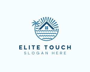 Tropical Seaside Villa House logo design