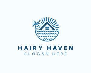 Tropical Seaside Villa House logo design