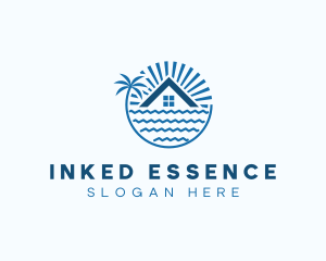 Tropical Seaside Villa House logo design