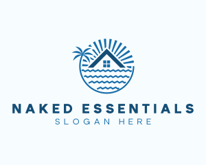 Tropical Seaside Villa House logo design