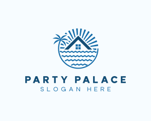 Tropical Seaside Villa House logo design