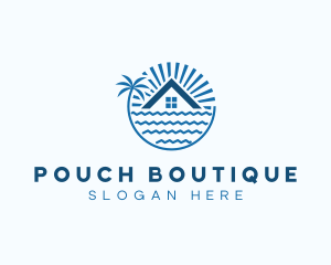 Tropical Seaside Villa House logo design