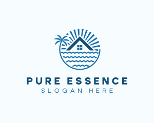 Tropical Seaside Villa House logo design