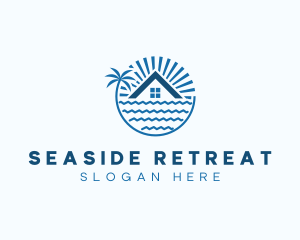 Tropical Seaside Villa House logo design