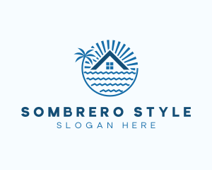 Tropical Seaside Villa House logo design