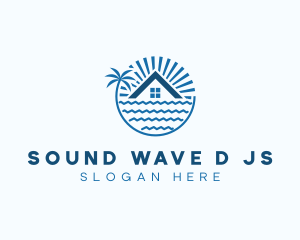 Tropical Seaside Villa House logo design