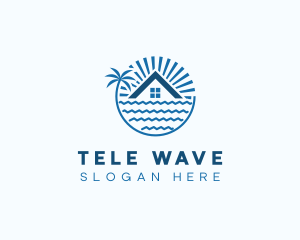 Tropical Seaside Villa House logo design