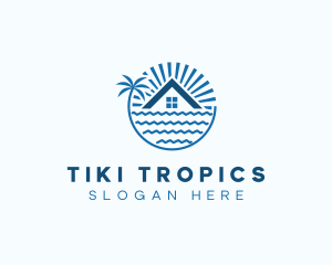 Tropical Seaside Villa House logo design