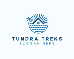 Tropical Seaside Villa House logo design