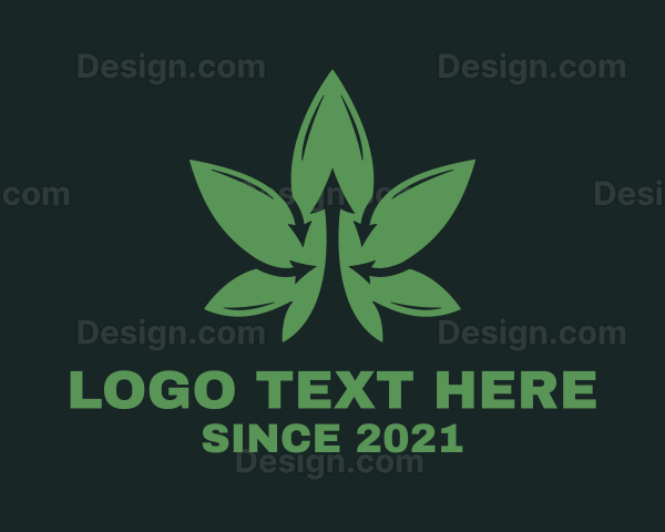 Cannabis Leaf Arrow Logo