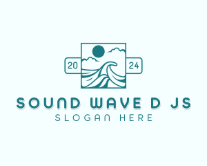 Surfing Beach Wave  logo design