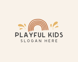 Playful Rainbow Daycare logo design