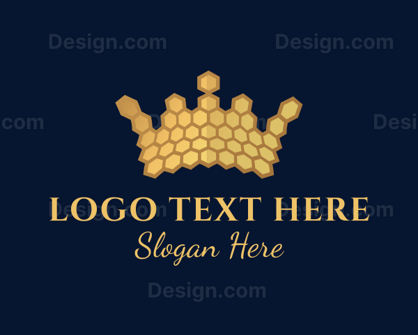 Gold Hexagon Crown Logo