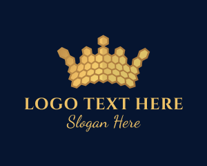Crown - Gold Hexagon Crown logo design