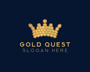 Gold Hexagon Crown logo design