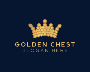 Gold Hexagon Crown logo design