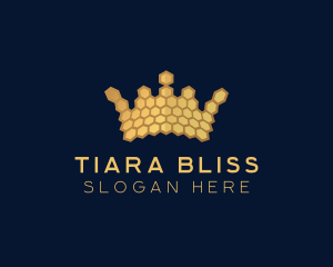 Gold Hexagon Crown logo design