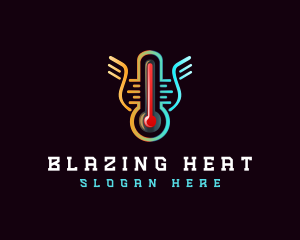 Thermometer Cooling Heating logo design