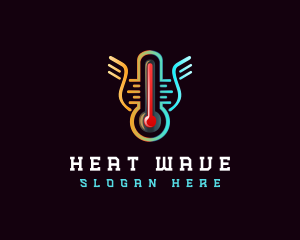 Thermometer Cooling Heating logo design