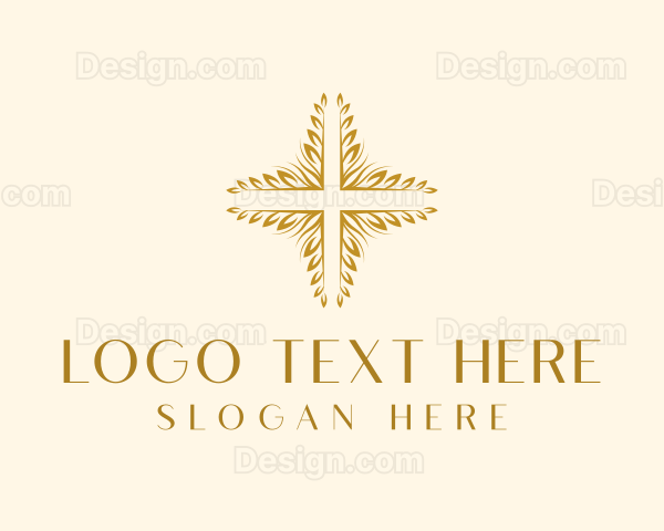 Christianity Cross Wheat Logo