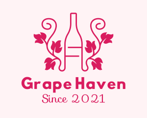 Grape Vine Bottle  logo design