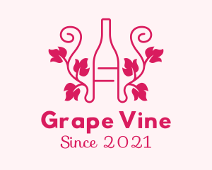 Grape Vine Bottle  logo design