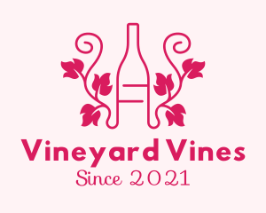 Grape Vine Bottle  logo design