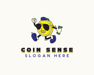 Running Money Coin logo design