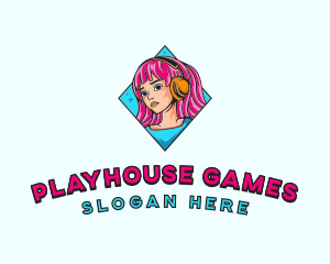 Gaming Woman Streamer logo design